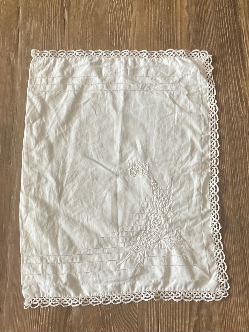 Handcrafted Creme Lace-Edged embroidered Accent pillow case - Classic Home Decor